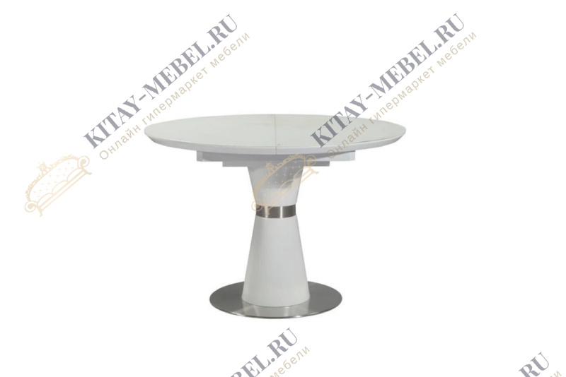 Стол обеденный ROUND (110-140х110х76) белый сатин