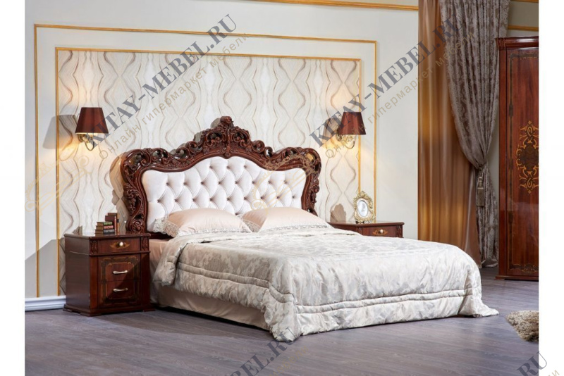 Кровать двуспальная 160х200 Аделаида (орех фарина)
