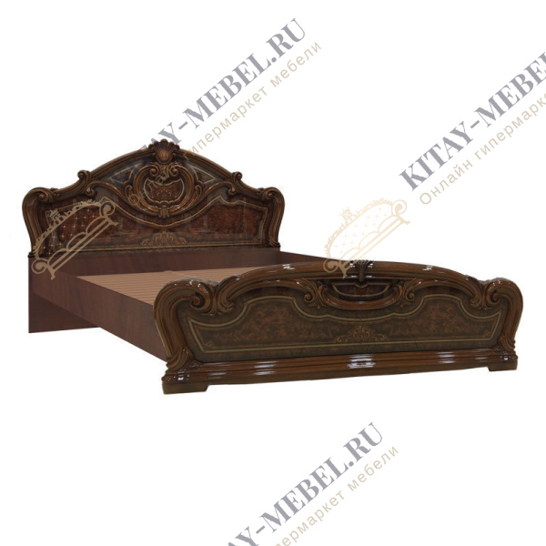 Кровать двуспалка Гранда-650.151, 1600×2000, орех, МДФ, ППУ