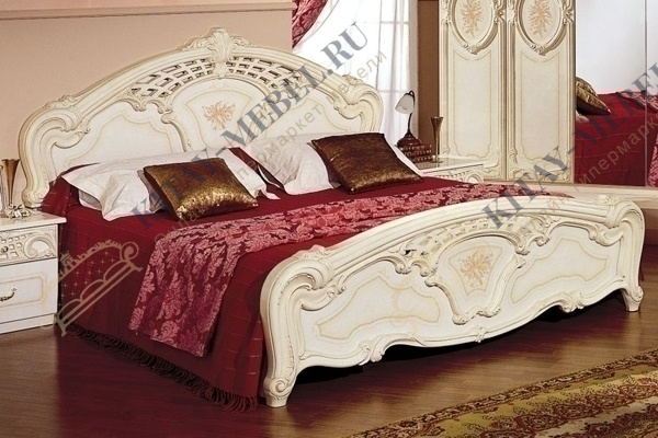 Кровать двуспальная 160х200 — Роза (беж), МДФ, ППУ