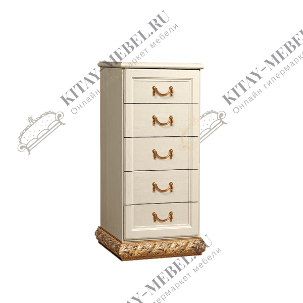Комод узкий Тиффани (штрих/золото)