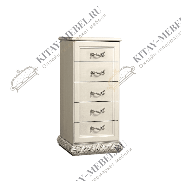 Комод узкий Тиффани (штрих/серебро)
