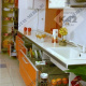 Кухонный гарнитур в стиле Хайтек, прямой, акрил (оранжевый), ширина от 240 до 390 см