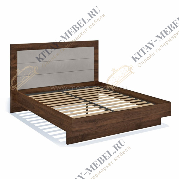 Кровать двуспальная 160х200 Илма (орех Коламбия/F57) 411.1116-K.P0216-F57