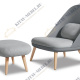 Мягкая мебель (кресло RX-12W, банкетка RX-T A652-14) серый