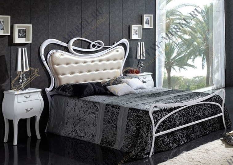 Кровать двуспальная Dupen 505 Sofia 180×200, каркас из металла, мягкое изголовье