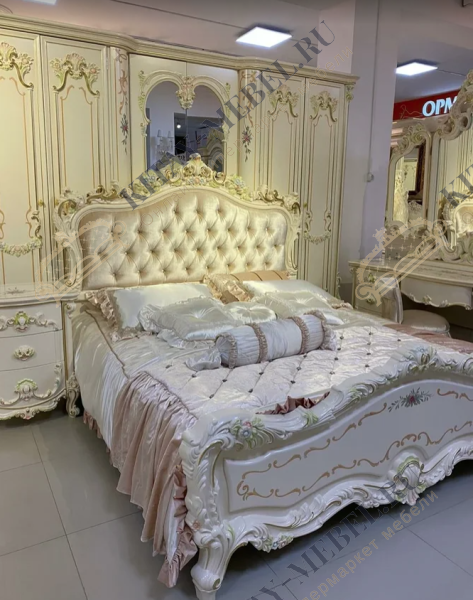 Кровать двуспальная 180х200 Минерва (беж)