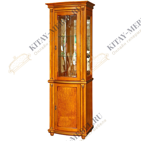 Шкаф с витриной «Валенсия 1з» П244.14 (янтарь)