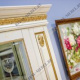Шкаф с витриной «Милана 5» П265.05 (слоновая кость с золочением)