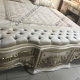 Кровать двуспальная 180×200 c банкеткой Кассиопея, массив, мягкая спинка, капитоне