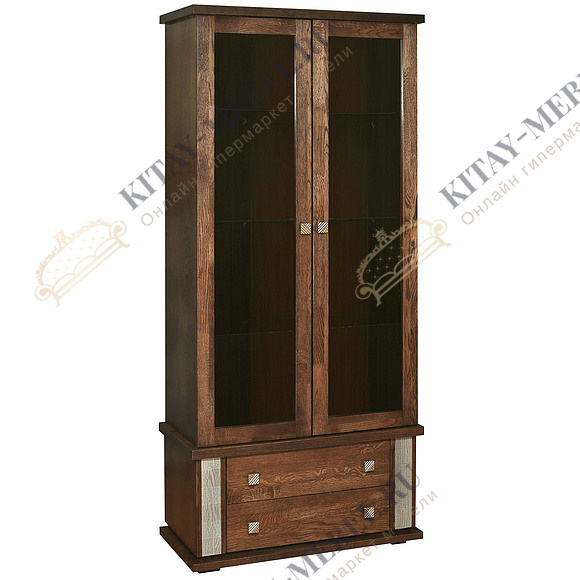 Шкаф с витриной «Тунис» П343.12Ш (венге)