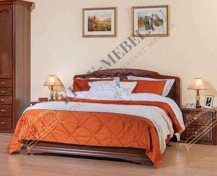 Кровать двухспальная 160х200 без изножья Орхидея (орех), ЛДСП, МДФ