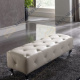 Кровать двуспальная Dupen 621 Nelly 180×200 белая с основанием, кожа, мягкое изголовье, капитоне