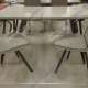 Лаковый стол обеденный трансформер Terra (серый)