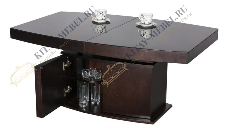Стол трансформер BATUR 308SJ (125-165-205x80x57.5-76.5) темный венге