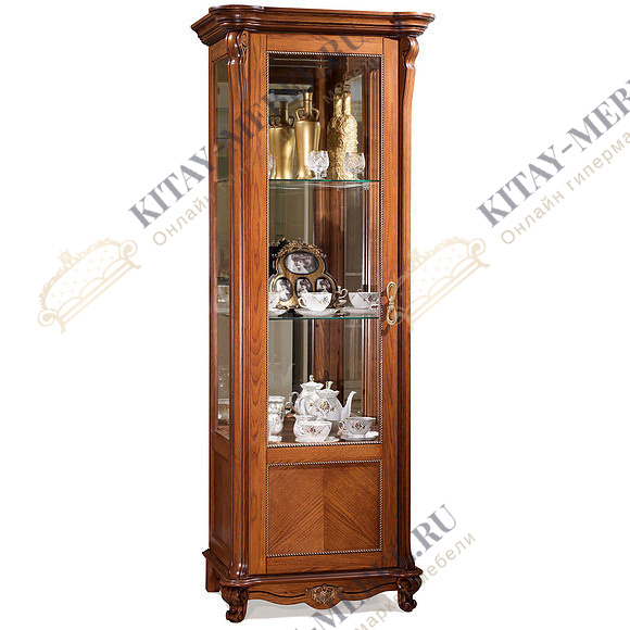 Шкаф с витриной «Алези 8» П350.08-01 (античная бронза)