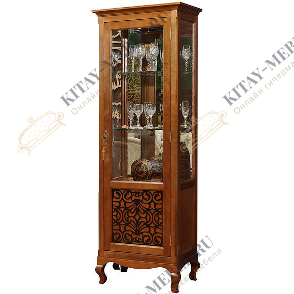 Шкаф с витриной «Видана Люкс 1з» П446.01з (коньяк)