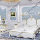 Кровать двуспальная 180×200 Дольче Вита СДВ-03 (белый с золотом) , МДФ, мягкое изголовье, капитоне