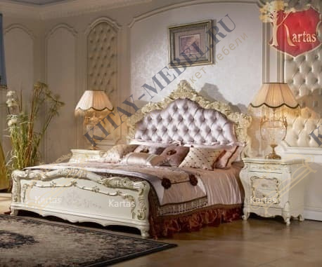 Кровать двуспальная Венеция, 180х200 см, бархат, капитоне, МДФ, ППУ