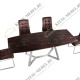 Лаковый стол обеденный трансформер Soho 140-180 (коричневый камень)