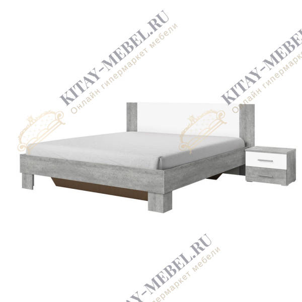 Кровать 1.8+2 тумбочки тип 52 Vera (бетон)
