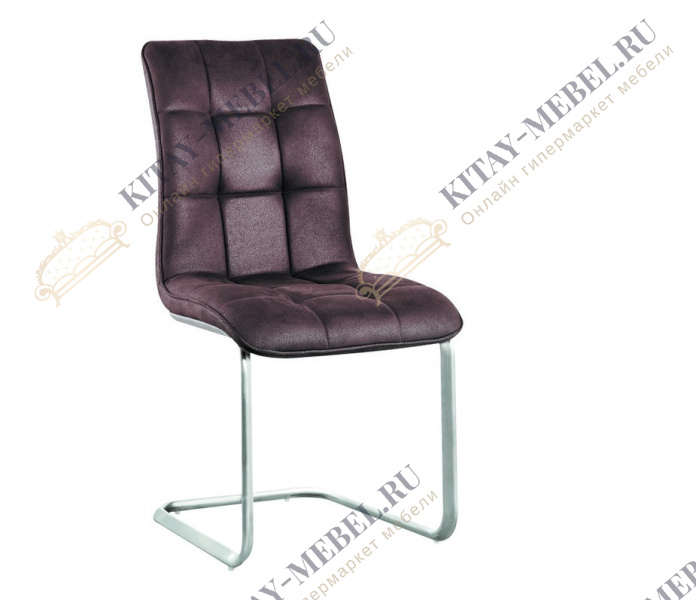 Металлический обеденный стул на скобе — Soho (темно-коричневый), мягкая спинка