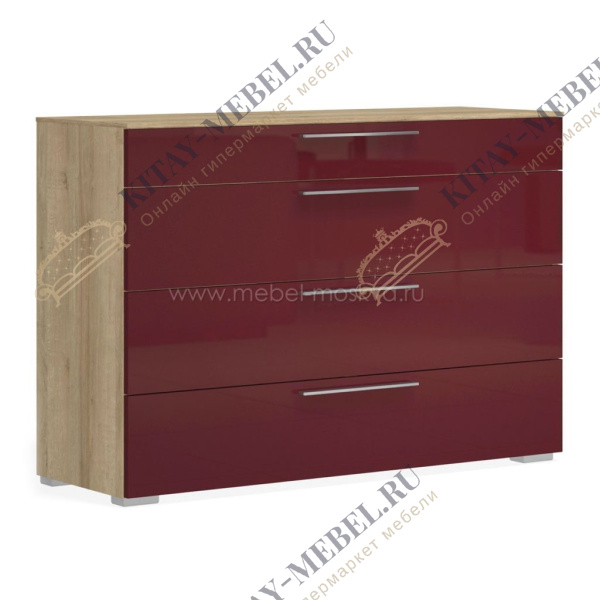 Комод ROSSA (дуб Ривьера/глянец Cherry) 393.35-DrRo