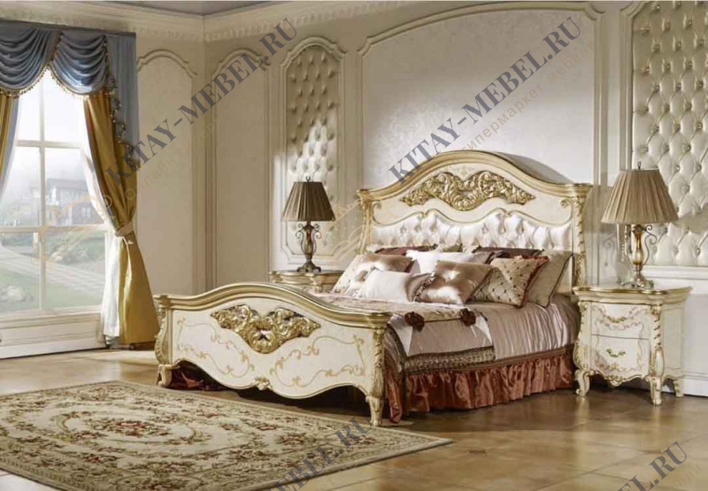 Кровать 180 + 2 тумбы + туал.стол.+ПУФ +6дв.шкаф