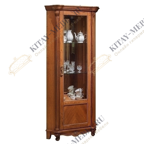 Шкаф с витриной «Алези 10» П350.13 (античная бронза)