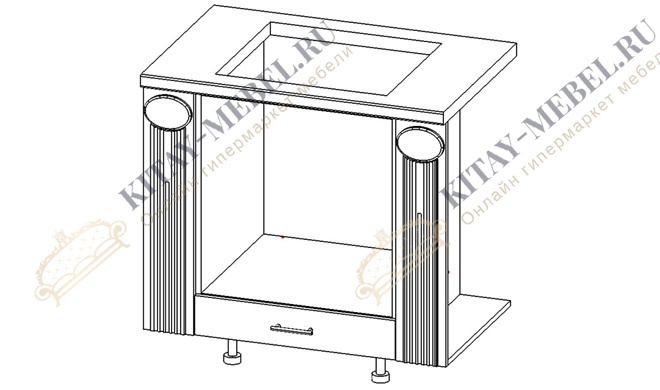 СЕКЦИЯ НАПОЛЬНАЯ ЦЕНТРАЛЬНАЯ СО СТОЛЕШНИЦЕЙ ПОД ДУХОВОЙ ШКАФ (КОМПОЗИЦИЯ №1)