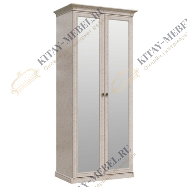Шкаф 2-дверный с зеркалом Афина (крем корень)