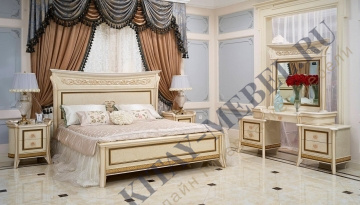 ЗА КОМПЛЕКТ : КРОВАТЬ 180 + 2 ТУМБЫ + ТУАЛ.СТОЛ.+6ДВ.ШКАФ БЕЗ ПУФА ЭРИДАН 3917