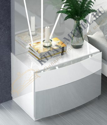 Тумба прикроватная FENICIA 906C белый/серый