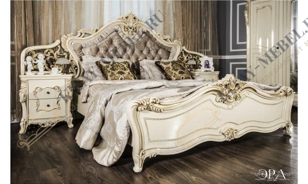 Кровать Джоконда 160х200 (крем глянец)