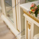 Шкаф с витриной «Милана 10» П265.10 (слоновая кость с золочением)