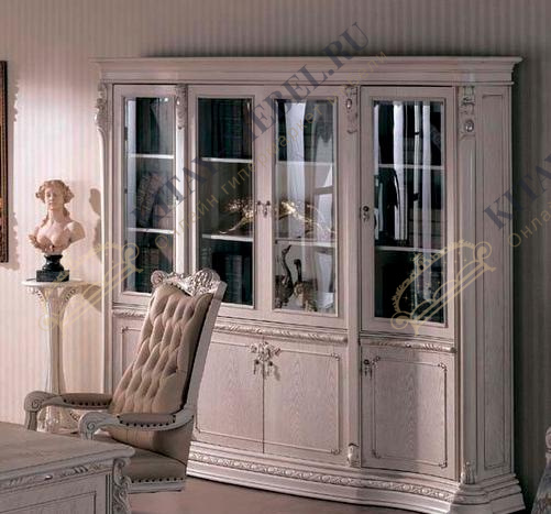 ШКАФ КНИЖНЫЙ БЕЛЫЙ С ЗОЛОТОМ ИЗАБЕЛЛА CARPENTER 208 