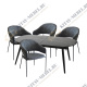 Стол Marble овальный раздвижной 160/200 х 90х 78см, чёрный мрамор