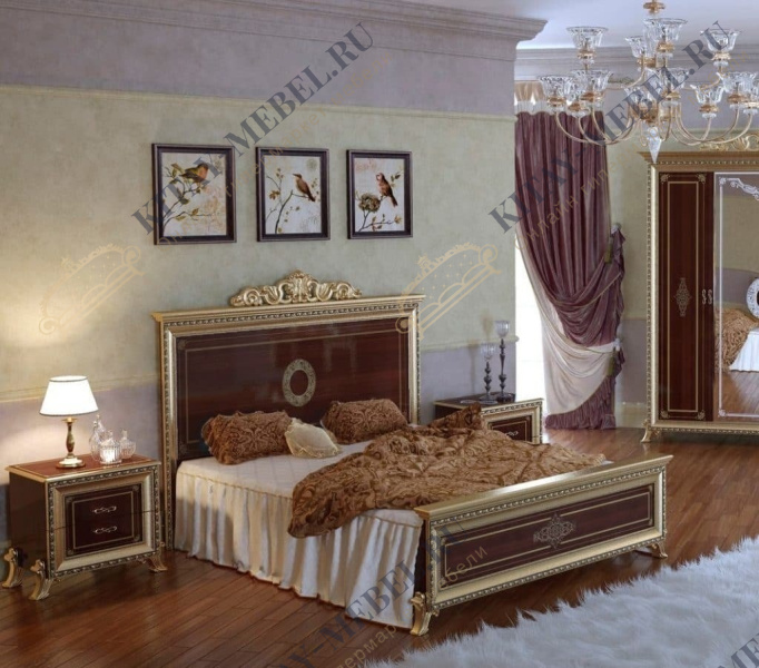 Кровать без короны Версаль 180х200 (мягкое изголовье, орех)