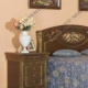 Кровать двуспальная 180×200 без изножья Лаура (орех/золото), МДФ