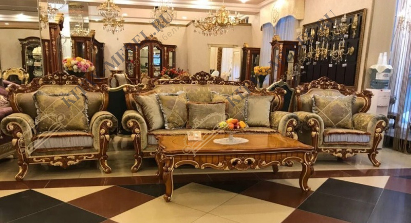 Мягкая мебель Азнаги 999 орех (трехместный диван и 2 кресла) Купить недорогов интернет-магазине!