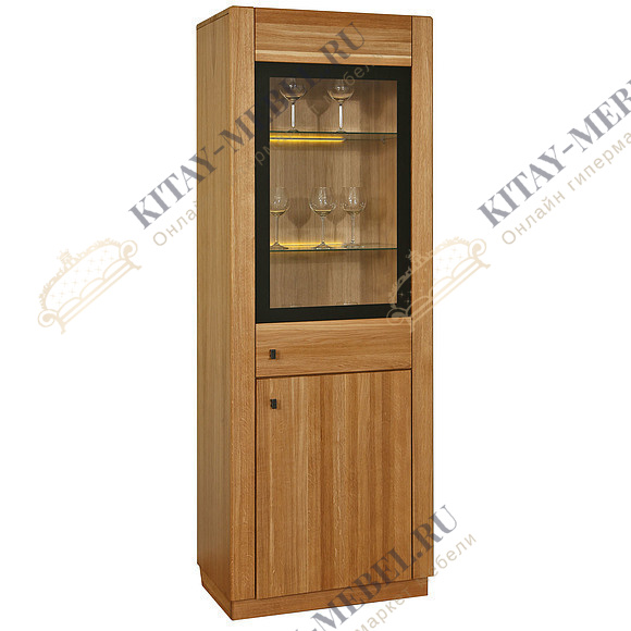 Шкаф с витриной «Рико 1» П449.01 (дуб натуральный)