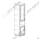 Шкаф пенал фасад со стеклом №242 Белла (ясень белый)