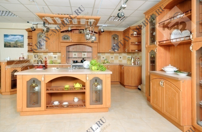 Кухня Лилия, угловая, МДФ, ПВХ, стекло, ширина 3+,