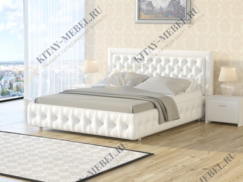 Кровать Veda 6 — 180х200 см Экокожа (Белый)