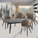 Стол Marble овальный раздвижной 160/200 х 90х 78см, чёрный мрамор