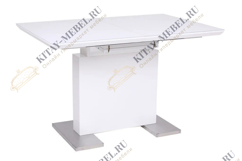 Стол обеденный FANO (120-160x80x76) белый лак со стеклом